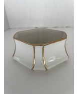 Moritz Zdekauer Austria White Gold Porcelain Dish Pot Sugar Cube Bowl Tr... - $371.49 MXN