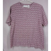 Alfred Dunner Women&#39;s Pink &amp; White Shirt Size Large - £9.92 GBP