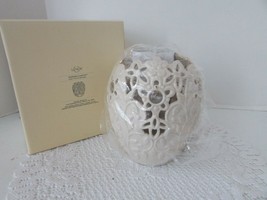 Lenox Porcelain Garden Lights Votive Candle Holder Leaf Pattern W/CRYSTALS Nib - £19.69 GBP
