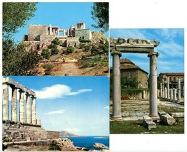 3 Postcards Greece Athens Roman Agora Temple of Neptune Acropolis Unposted - $4.50