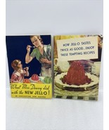 Set Of 2 Jell-O Recipes Vintage 1933 &amp; 1934 Mrs Dewey &amp; Temping Recipes ... - £16.27 GBP
