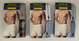 2 RALPH LAUREN POLO BIG &amp; TALL BLACK GRAY BLUE WOVEN COTTON BOXERS UNDER... - $32.88+