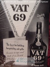 RARE Esquire Advertisement AD 1941 VAT 69 Liqueuer Blended Scotch Whiskey! WWII - £3.22 GBP