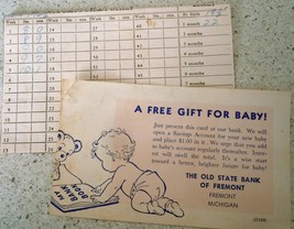 Vintage A Free Gift For Baby From Old State Bank Of Fremont MI - $2.99