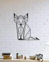 LaModaHome Cat Designed Geometric Shaped Metal Table Decorative Wall Decor Black - £50.60 GBP