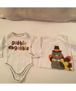 2 pc lot Size 3 6 mo Miniwear outfit Carters 6 mo turkey shirt - £10.79 GBP