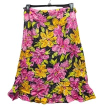 Laura Ashley Multi Color Floral Design About 29&quot; Skirt Zip Closure Long Size 4 - £11.36 GBP