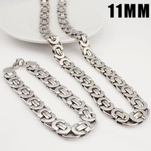 Moorvan Stainless Steel Men Jewelry Set Fashion Egypt Byzantine Bracelet Necklac - £21.44 GBP