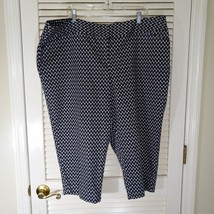 Worthington Capri Modern Fit Pants Size 24W Black White Geometric Print ... - $14.95