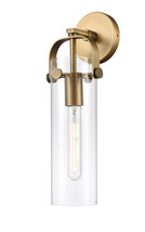 Sconce Pilaster &quot; Brushed Brass Downtown Urban Transparent 413-1W-BB-G41... - £180.81 GBP