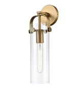 Sconce Pilaster &quot; Brushed Brass Downtown Urban Transparent 413-1W-BB-G41... - €202,74 EUR