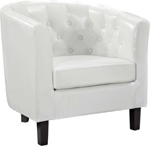 Modway Prospect Upholstered Fabric Contemporary Modern Accent Arm Chair In White - £562.11 GBP