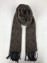 Vintage Authentic Fendi Scarf Muffler Wool Cashmere Nova Check Classic Wrap Wint - £102.31 GBP