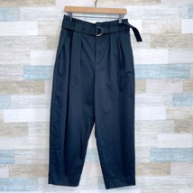Banana Republic Tapered Paperbag Pants Black Belted High Rise Casual Wom... - $39.59