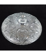 KIG Malaysia Clear Pressed Glass Candy Dish with Lid Hearts Roses 7 inch... - £8.99 GBP