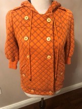 Pre-owned Marc by Marc Jacobs Orange Quilted Hoodie SZ XS - $58.41
