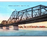 Missouri Fiume Ponte Sioux Città Iowa Ia Unp Lino Cartolina S6 - $4.04