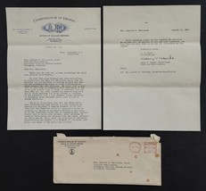 1943 antique WWII CHILDCARE LETTER VIRGINIA office civil defense to NETT... - £37.94 GBP