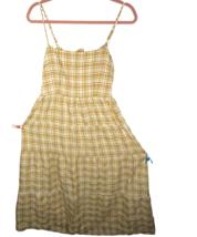 Endless Blu. Women&#39;s Tan Plaid Tiered Tie Back Sleeveless Dress Size Large - $30.00