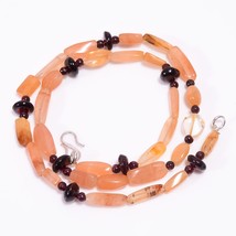 Natural Rhodolite Garnet Moonstone Citrine Beads Necklace 3-16 mm 18&quot; UB-8081 - £8.67 GBP