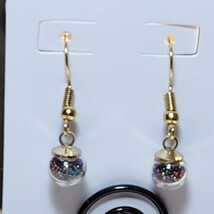 Pink Blue &amp; Green Sphere Earrings - $2.00