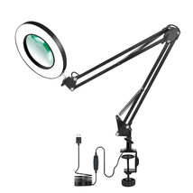 LED Magnifying Lamp with Clamp, NEWACALOX 3 Colour Modes, 5-Diopter 4.1″ - £45.38 GBP