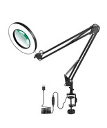LED Magnifying Lamp with Clamp, NEWACALOX 3 Colour Modes, 5-Diopter 4.1″