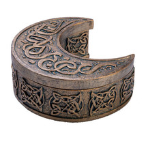 Antique Gold Finish Trinket Box - Moon - $43.49