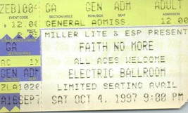 Faith No More Ticket Stub October 4 1997 Phoenix Arizona - $24.74