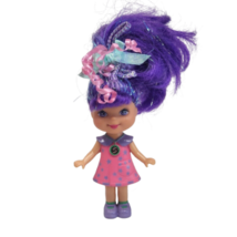 4" VINTAGE 1993 MATTEL LI'L LIL SECRETS MINI DOLL PURPLE HAIR PINK STAR ... - $9.50