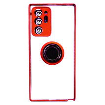 For Samsung Note 20 Rugged Magnetic Ring Case w/ Lens Cover CLEAR/RED - £4.68 GBP