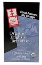 NEW Equal Exchange Organic Black Tea English Breakfast 20 Tea Bags - $11.17