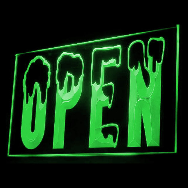 120019B OPEN Fishing Shop Wine Cellar Hot Chicken Wings Biscuits LED Lig... - $21.99