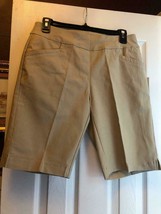 NWT Ladies BERMUDA SANDS SANDSTONE TAN PULLON STRETCH SHORTS - S &amp; M  $85 - $29.99
