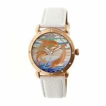 NEW Bertha BR5105 Women&#39;s Estella Pearl Dolphin Dial White Strap Rose Gold Watch - £85.01 GBP