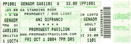 Ani Difranco Ticket Stub October 1 2004 Cincinnati Ohio - £19.41 GBP