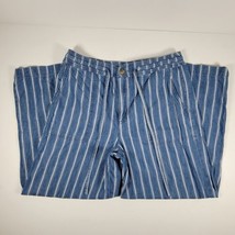 American Eagle Women&#39;s Flowy Capri Pants Lightweight Denim Striped White... - £12.76 GBP