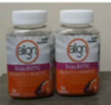 Align DualBiotic Prebiotic Gummies 54 Count, Lot of 2  - £27.87 GBP