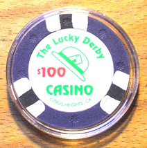 (1) $100. LUCKY DERBY CASINO Chip - Citrus Heights, California - 2014 - £15.67 GBP