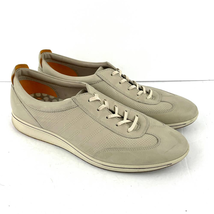 Ecco Women&#39;s Casual Sneakers Beige Taupe Leather Comfort Shoes SZ 10 - £18.99 GBP