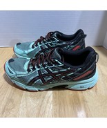Asics Gel-Venture 6 Black With Aqua Green Running Shoes Women US 9.5 T7G6Q - $28.81