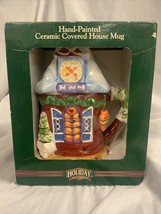 NEW Holiday Seasons Hand Painted Ceramic Covered House Mug - Christmas NIB - £6.69 GBP