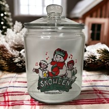 Vtg 1998 Snowden &amp; Friends Raggedy Ann &amp; Andy Clear Glass Cookie Jar 9in x 5.5in - £11.35 GBP