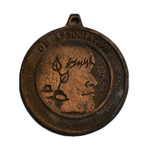 OM Association Vintage “Face” &amp; Plant Sprout Theme Medal Pendant RARE - $163.45