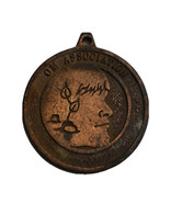 OM Association Vintage “Face” &amp; Plant Sprout Theme Medal Pendant RARE - £122.18 GBP