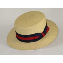 Men's Bruno Capelo Boater Skimmer Natural Straw Flat Crown BC632 Natural image 4