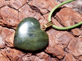 Jade Heart Amulet Necklace, Good Luck in Love Spell, Love Protection Tal... - £93.64 GBP