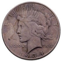 1934-S Argent Paix Dollar En Fin + État , Léger Gris Couleur Fort Détail - €51,80 EUR