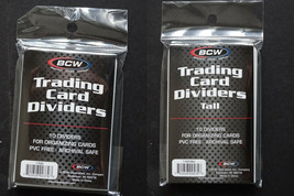 10 20 50 BCW Trading Card Dividers for Storage Boxes Regular Tall  - £2.20 GBP+