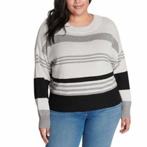 Lucky Brand Womens Colorblock Design Long Sleeve Sweater White/Gray/Black M - £24.99 GBP